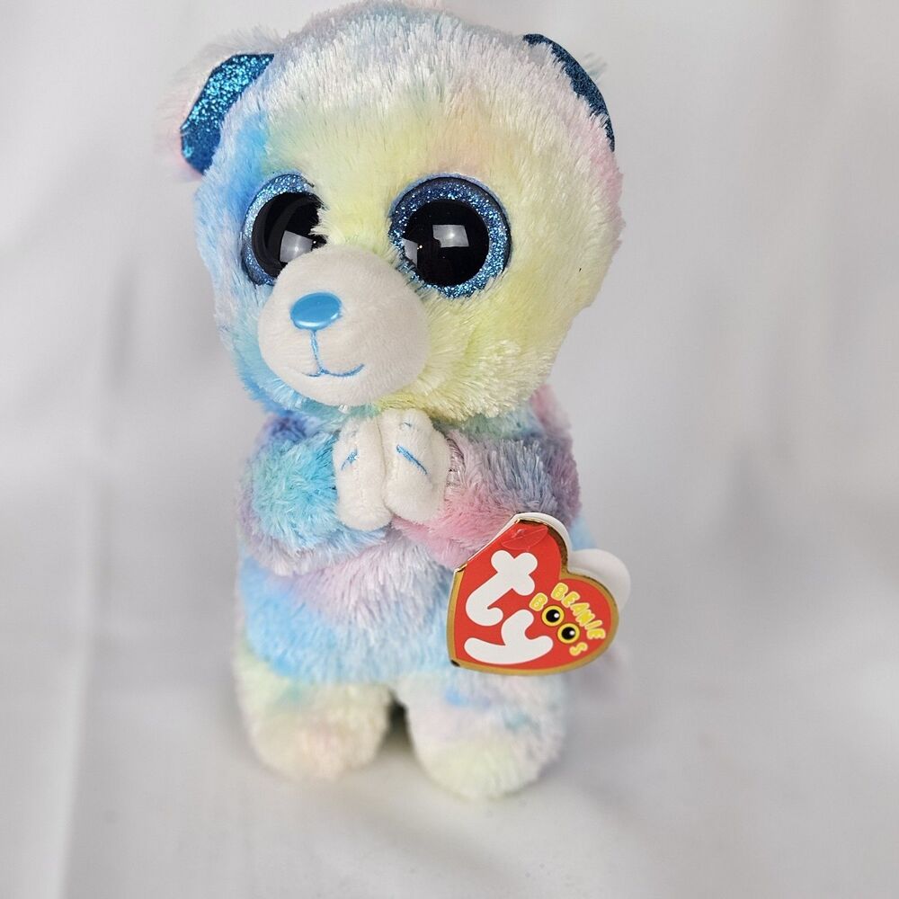 Ty Beanie Boos ❤️ HOPE The Praying Bear 6" Glitter Eyes New Mint Tags